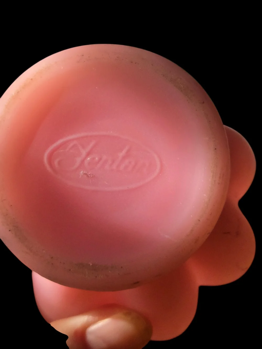 Lefton Pink Ruffled Lip Satin Glass Vase